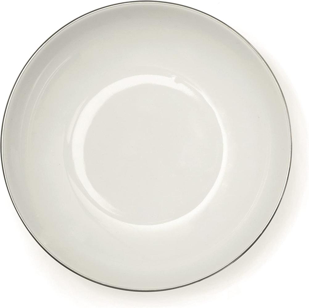 Excelsa Platinum Suppenteller, Porzellan, Weiß-Rand Silber, 21 x 21 x 4 cm Bild 1