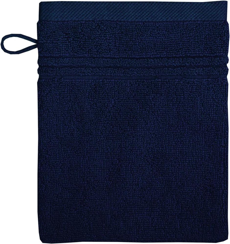Bio Baumwolle Handtücher - alle Größen & Trendfarben Waschhandschuh, 16x21 cm, marine Bild 1