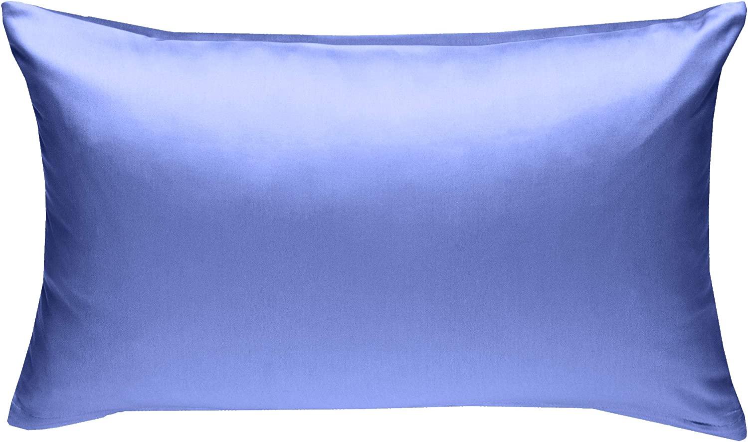 Bettwaesche-mit-Stil Mako-Satin / Baumwollsatin Bettwäsche uni / einfarbig hellblau Kissenbezug 50x70 cm Bild 1