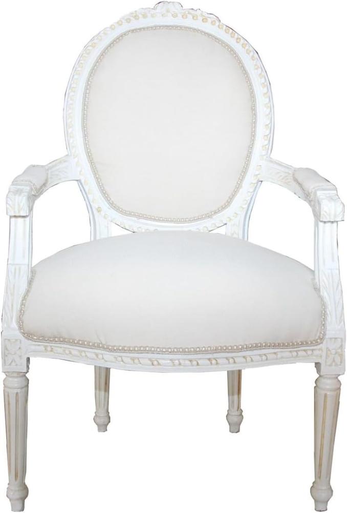 Casa Padrino Barock Salon Stuhl Antik Stil Creme - Weiss - Möbel Antik Stil Bild 1