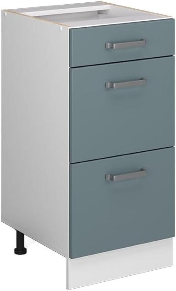 Vicco Küchenunterschrank R-Line, Blau-Grau/Weiß, 40 cm mit Schubladen, ohne Arbeitsplatte Bild 1