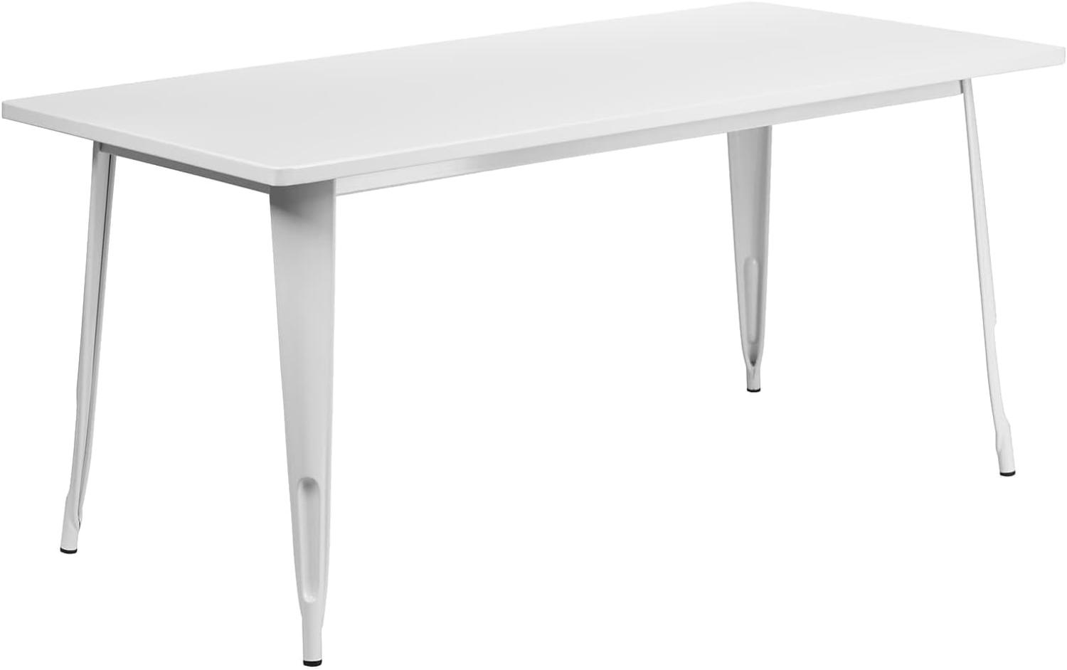 Flash Furniture Charis Commercial Grade Tisch, rechteckig, 80 x 160 cm, Weiß Bild 1