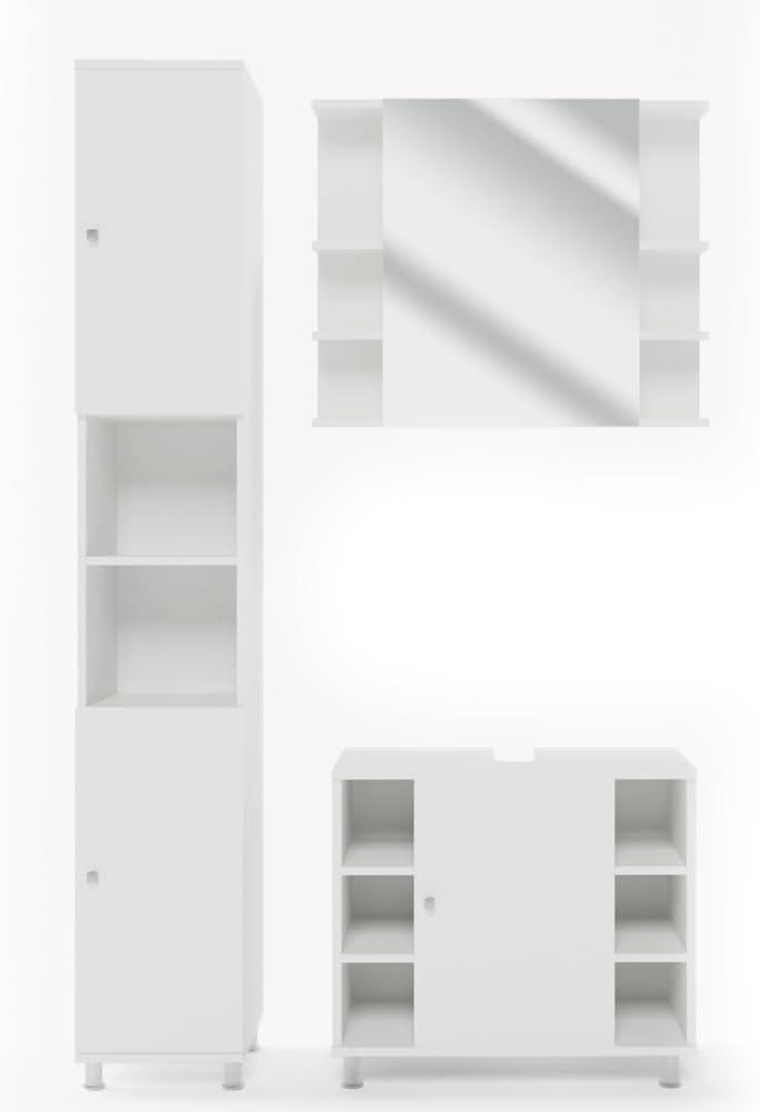 Vicco Badmöbel Set Fynn 3-teilig Weiß Bild 1