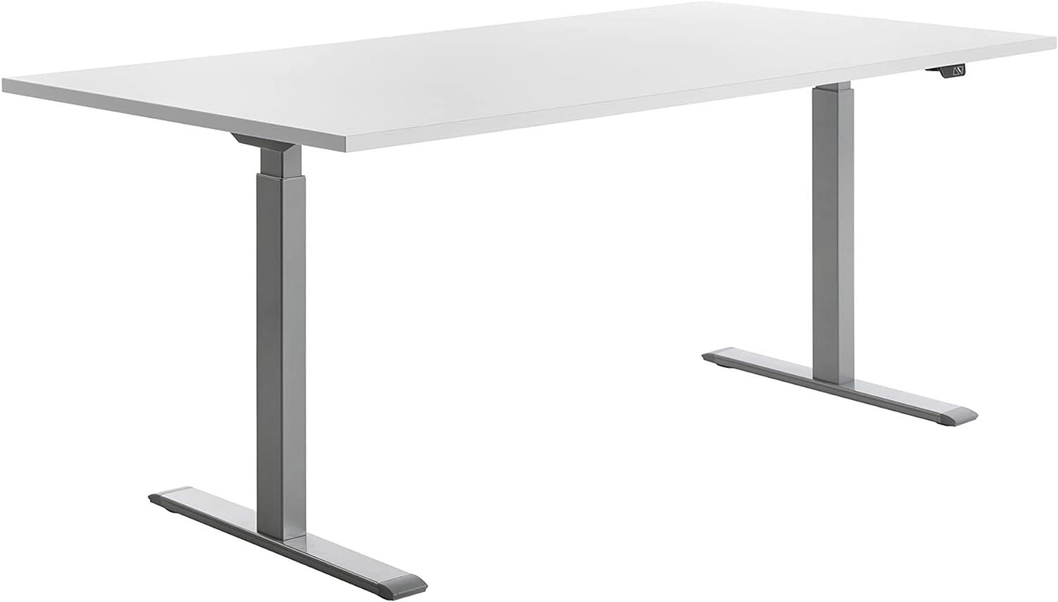 TOPSTAR | Schreibtisch | elektrisch höhenverstellbar | BxT 1800 x 800 mm | Platte weiß | Gestell grau Bild 1