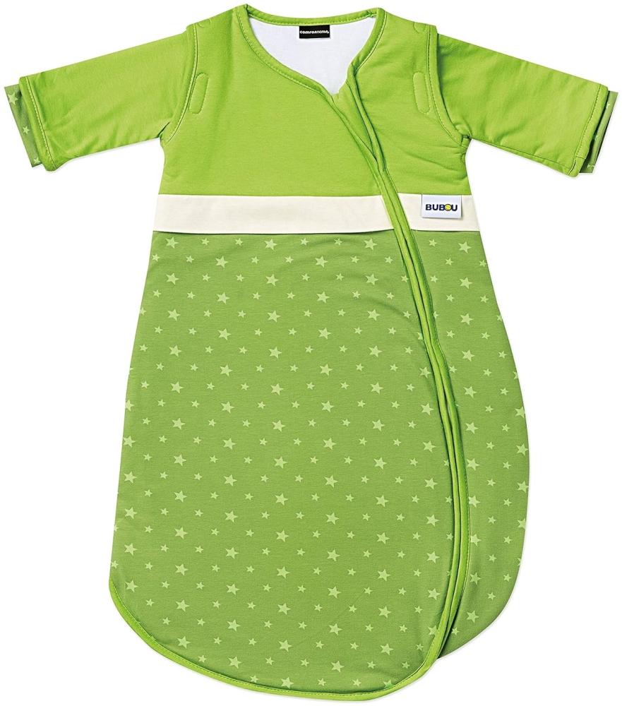 Gesslein 773148 Bubou Babyschlafsack mit abnehmbaren Ärmeln: Temperaturregulierender Ganzjahreschlafsack, Baby / Kinder Größe 110 cm, Sterne grün Bild 1