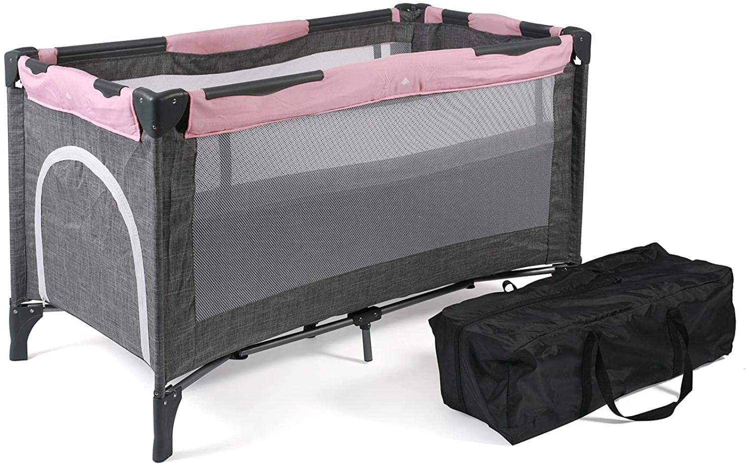 Reisebett LUXUS mit Einhängeboden für Neugeborene und Tragetasche Bild 1