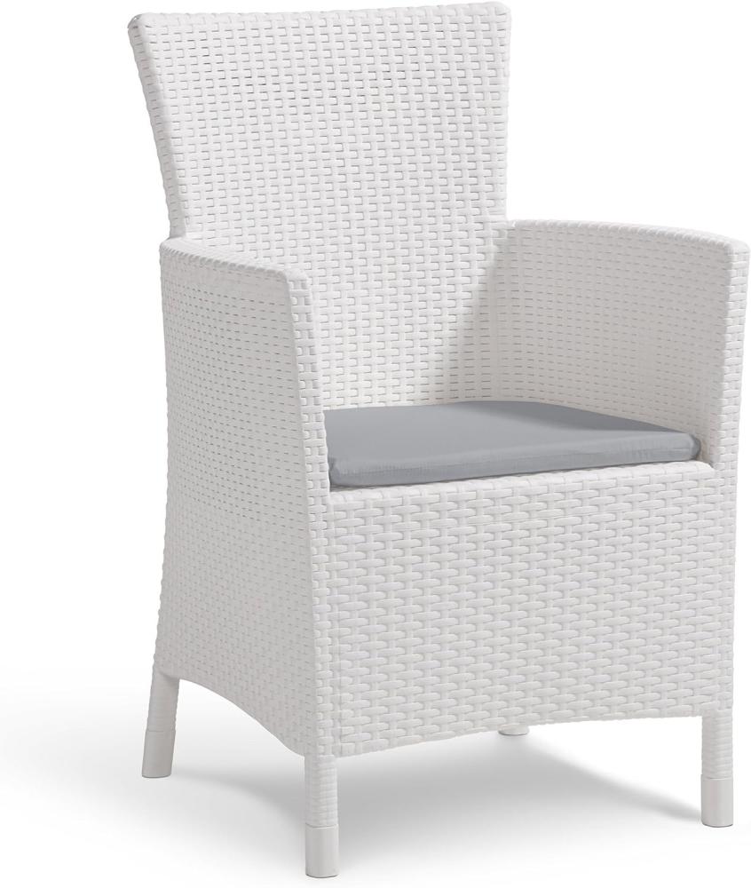 Allibert Dining Sessel Iowa, Weiß, Stuhl Kunststoff, bequeme und robuste Kunststoffstühle Garten Bild 1
