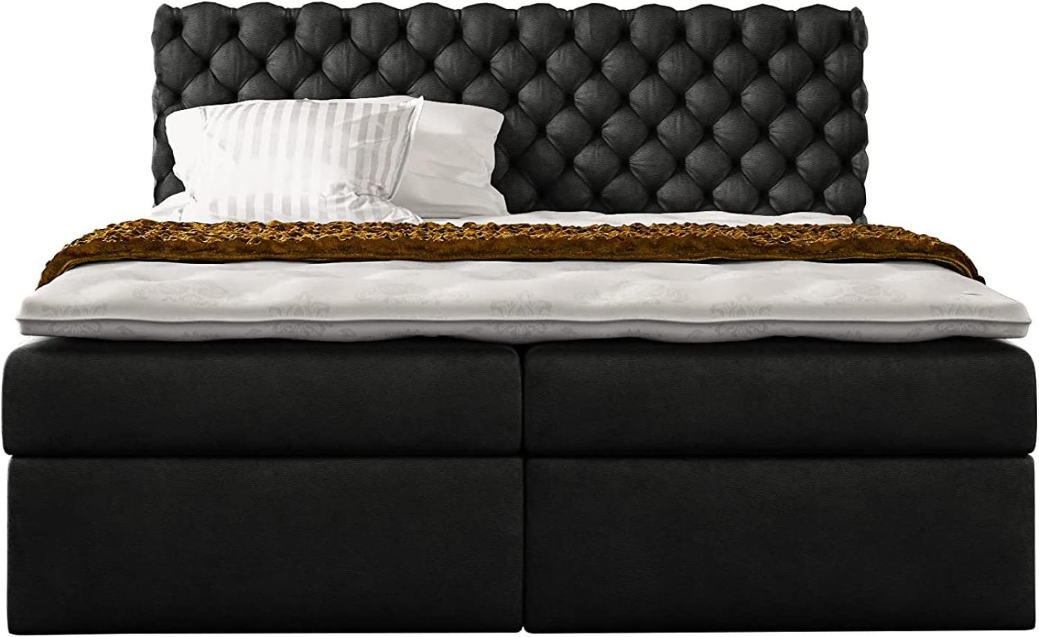 Stylefy 'Alviero' Boxspringbett, Kunstleder Madryt Schwarz 180 x 200 cm Bild 1