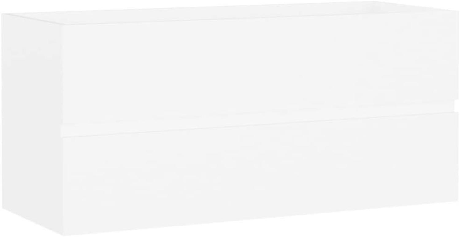 vidaXL Waschbeckenunterschrank Weiß 100x38,5x45 cm Spanplatte Bild 1