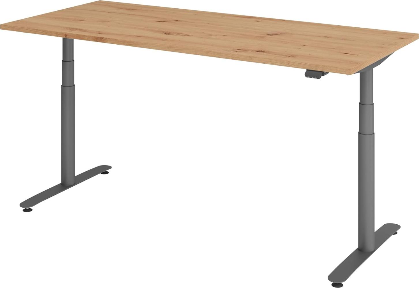 bümö® smarter Schreibtisch Serie-XDLR elektrisch höhenverstellbar mit App-Steuerung 180 x 80 cm in Asteiche / Graphit Bild 1