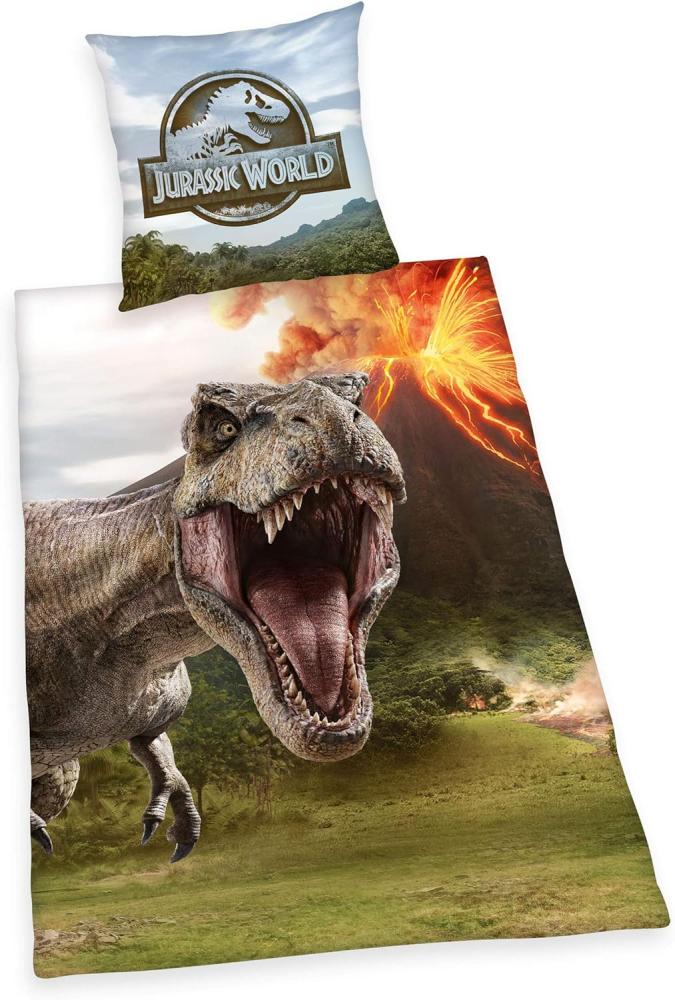 Herding Jurassic World Bettwäsche- Set, Baumwolle, bunt, 80 x 80 cm, 135 x 200 cm Bild 1