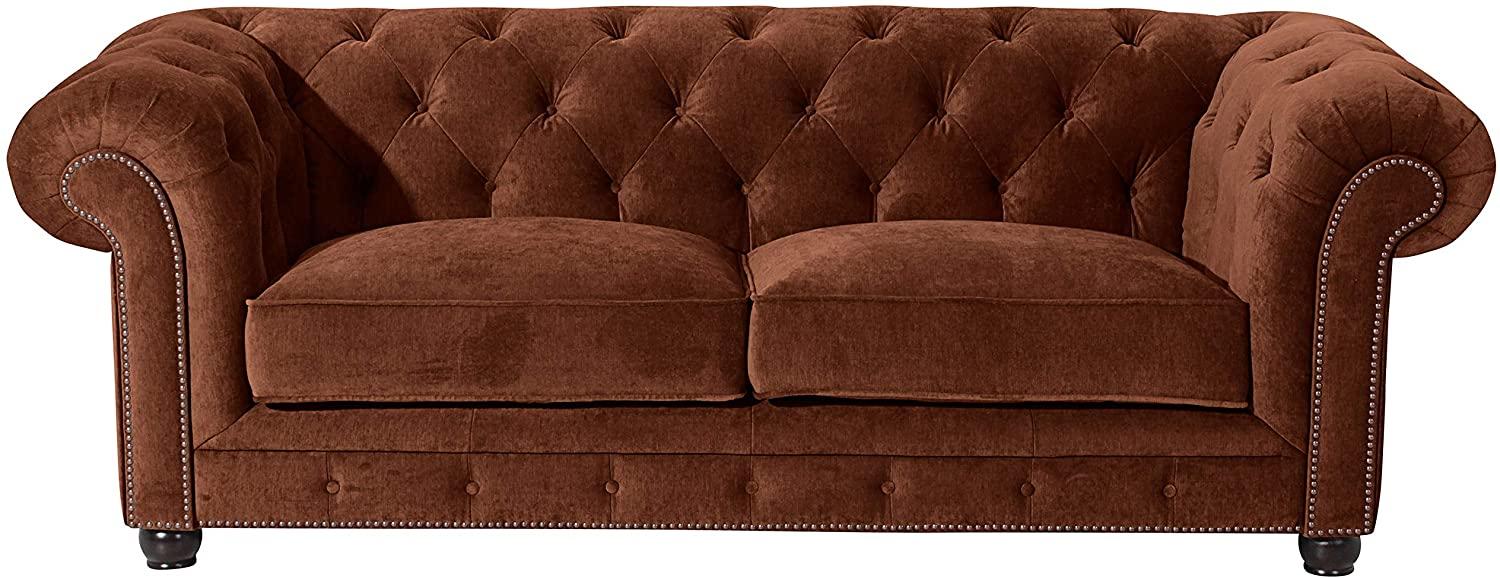 Orleans Sofa 2,5-Sitzer Microfaser Braun Buche Nussbaumfarben Bild 1