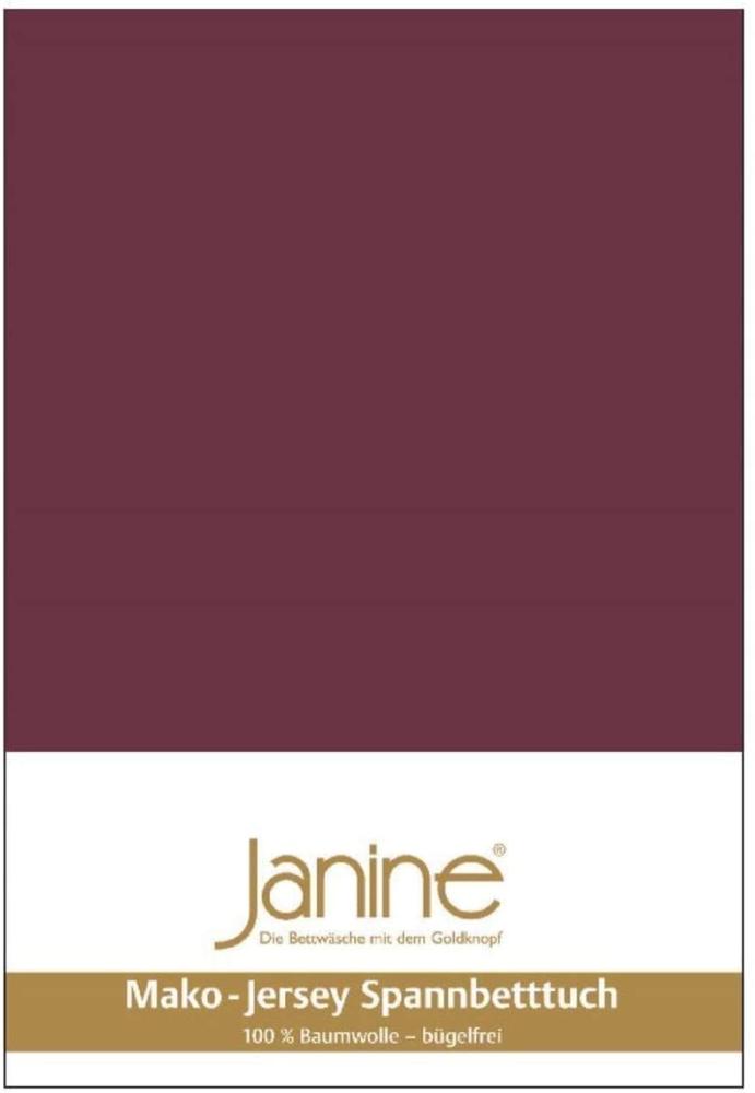 Janine Spannbetttuch 5007 Mako Jersey 180/200 bis 200/200 cm Burgund Fb. 41 Bild 1