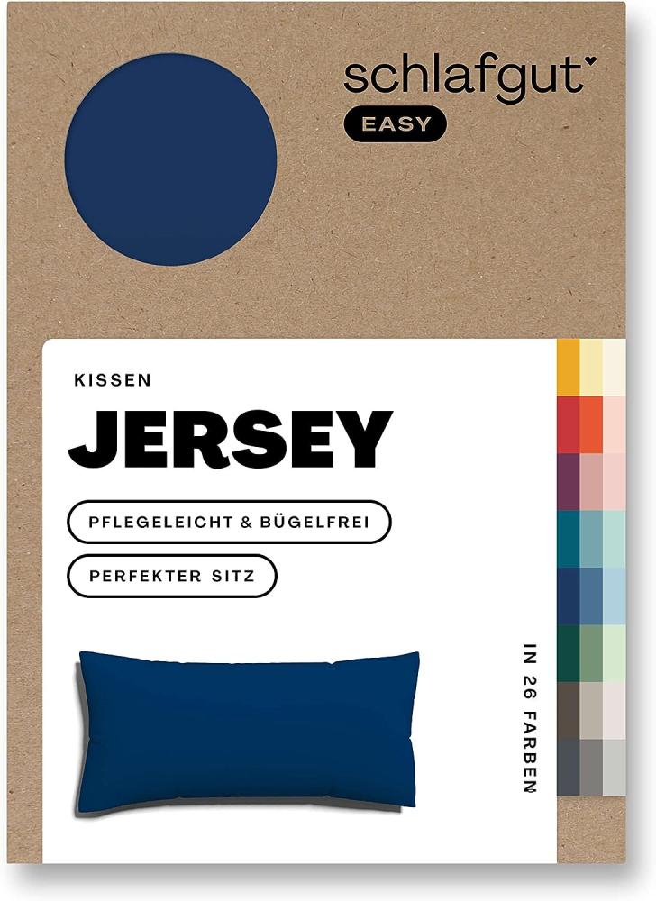 Schlafgut Kissenbezug EASY Jersey | Kissenbezug einzeln 40x80 cm | blue-deep Bild 1