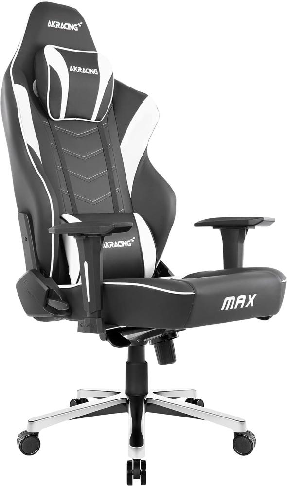 AKRacing Chair Master Max Gaming Stuhl, PU-Kunstleder, Schwarz/Weiß, 5 Jahre Herstellergarantie Bild 1