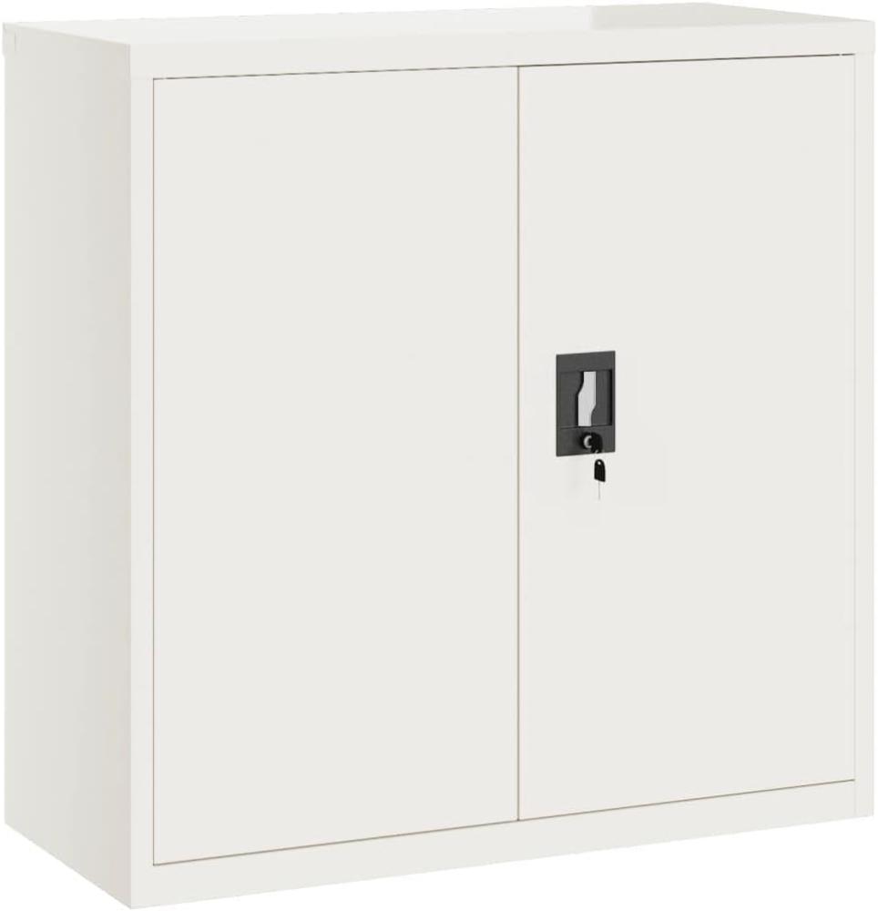 Aktenschrank Weiß 90x40x90 cm Stahl 339728 Bild 1