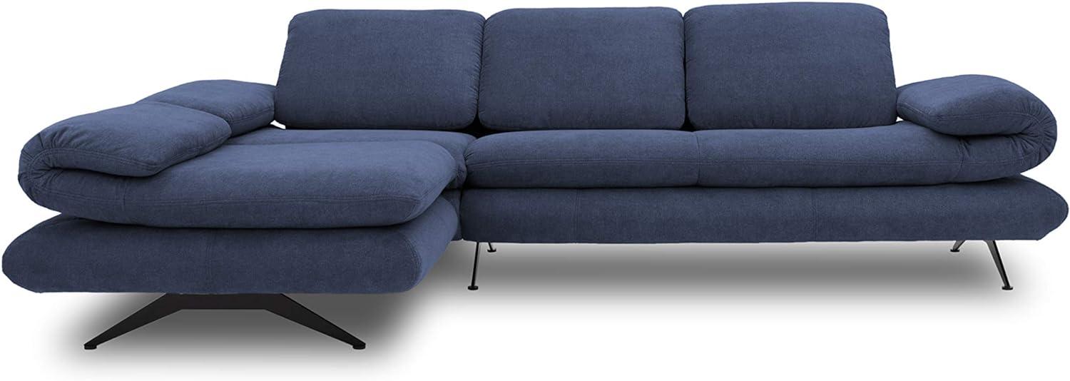 DOMO. collection Milano Ecksofa Sofa mit Armlehn-und Rückenfunktion in L-Form, Polsterecke Eckgarnitur, dunkelblau, 269x172x83 cm Bild 1
