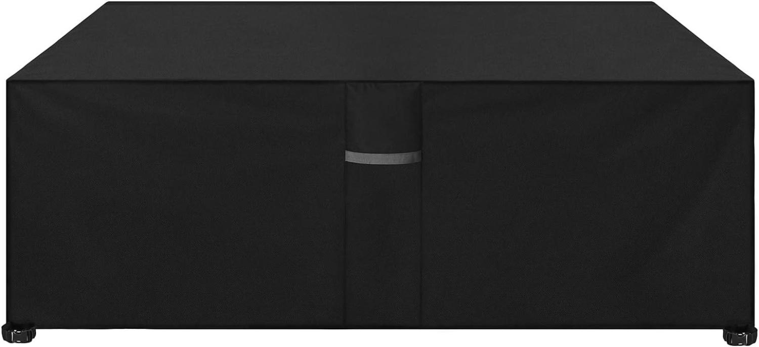 Dokon Gartenmöbel Abdeckung mit Belüftungsöffnungen Wasserdicht Winddicht UV-Beständiges Schwerlast 600D Oxford Gewebe Schutzhülle für Gartentisch Sitzgruppe, Rechteckig (242x162x100cm) - Schwarz Bild 1