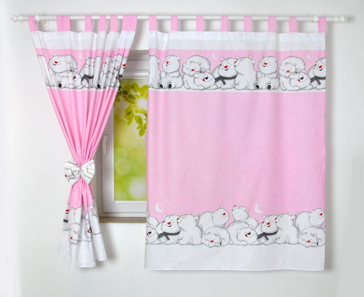BabyLux 'Eisbär' Vorhänge mit Schlaufen, pink Bild 1