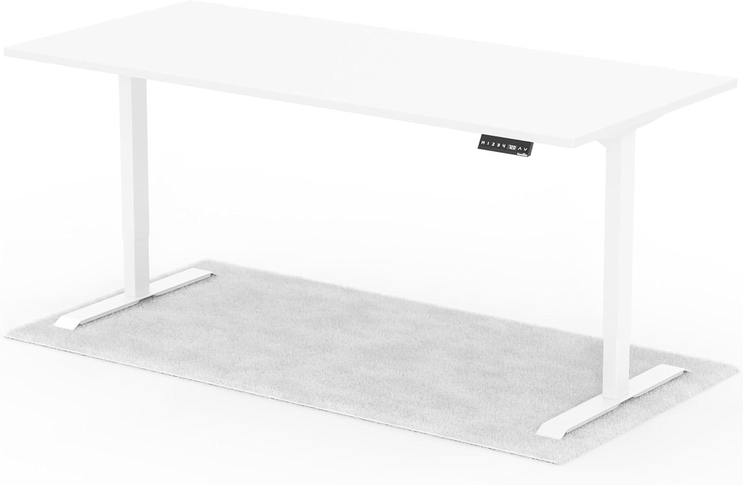 elektrisch höhenverstellbarer Schreibtisch DESK 200 x 90 cm - Gestell Weiss, Platte Weiss Bild 1