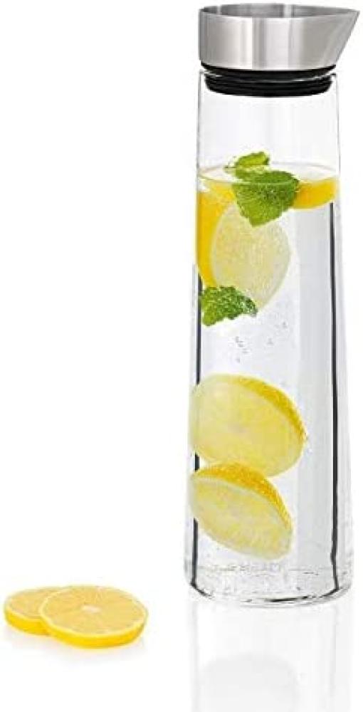 Blomus Wasserkaraffe Acqua, Karaffe, Glaskaraffe, Glas, Edelstahl Deckel, 1 Liter, 63436 Bild 1