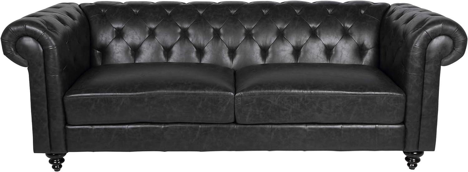Chesterfield Sofa 3-Sitzer CHARLIETOWN, schwarz, ca. 219 cm Bild 1