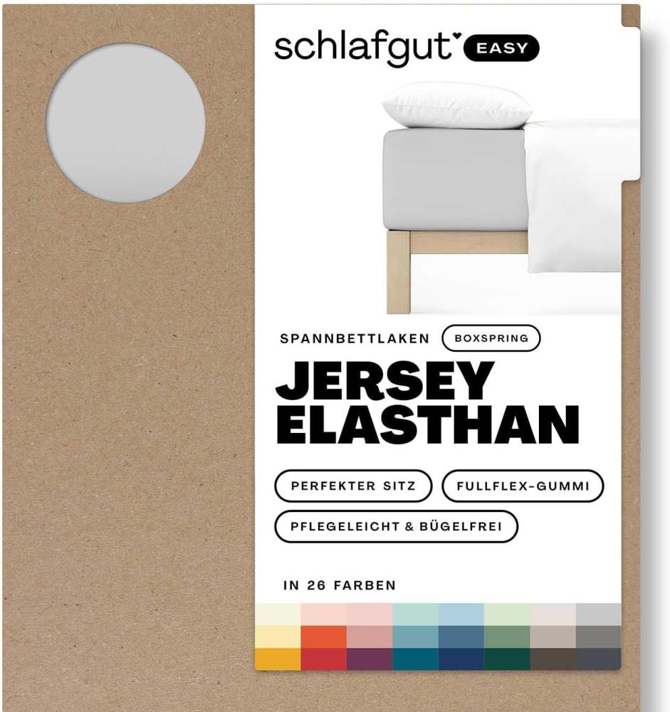 Schlafgut Spannbetttuch EASY Jersey Elasthan Boxspring | 90x190 - 100x220 cm | grey-light Bild 1