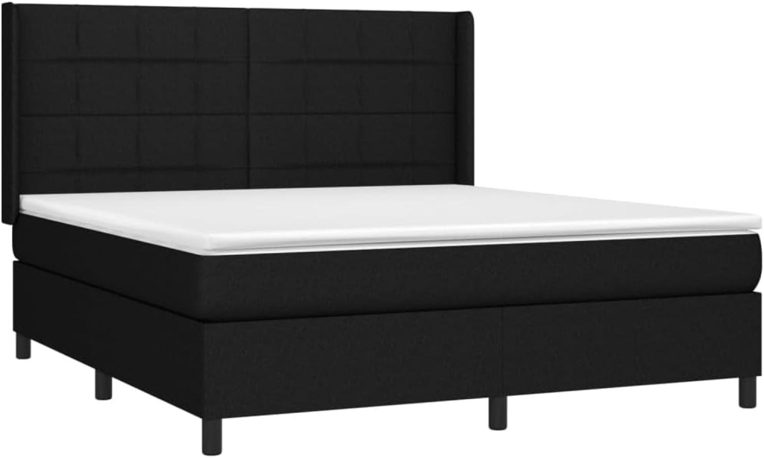 vidaXL Boxspringbett mit Matratze Schwarz 180x200 cm Stoff Bild 1