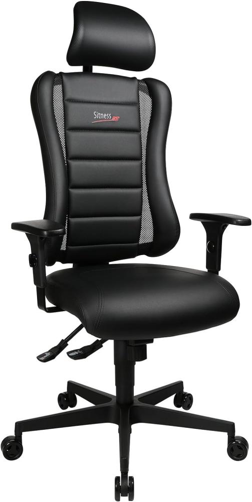 Topstar Sitness RS Büro-/Gaming-/Schreibtisch- Stuhl, inkl. Armlehnen und Kopfstütze,schwarz, 60 x 68 x 139 cm Bild 1