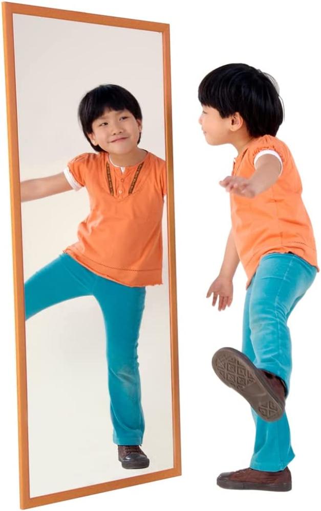 HenBea Kinder Spiegel mit Holz Rahmen, Kunststoff, beige, 120x 50cm Bild 1