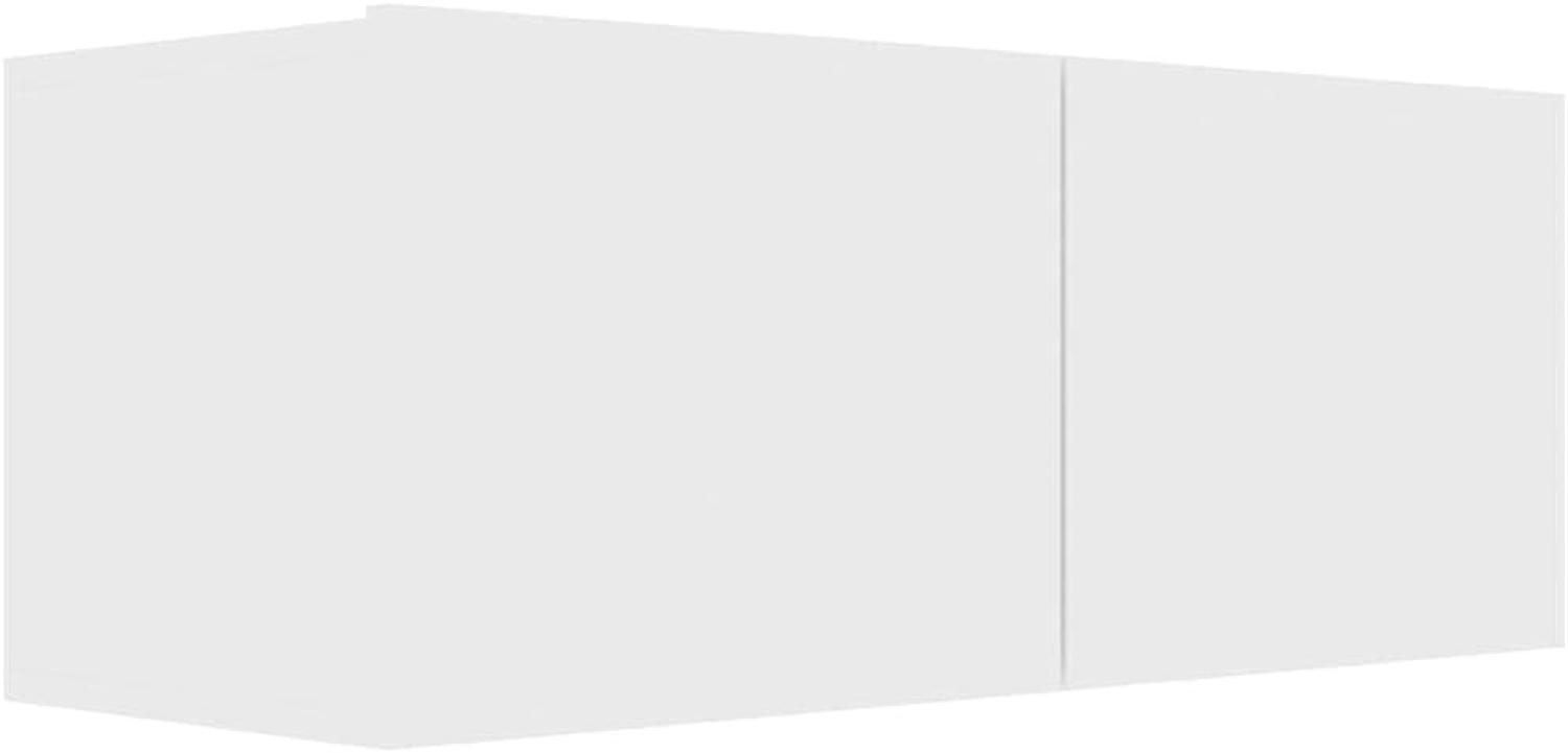 vidaXL TV Schrank mit 2 Klapptüren TV Möbel Hängeboard Lowboard Fernsehschrank Fernsehtisch Sideboard HiFi Weiß 80x30x30cm Spanplatte Bild 1