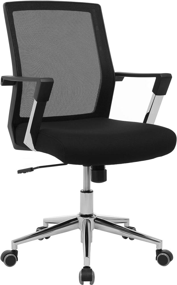 SONGMICS Bürostuhl mit Netzrückenlehne Chefsessel Bürodrehstuhl Drehstuhl höhenverstellbar Wippfunktion, schwarz, OBN83B Bild 1