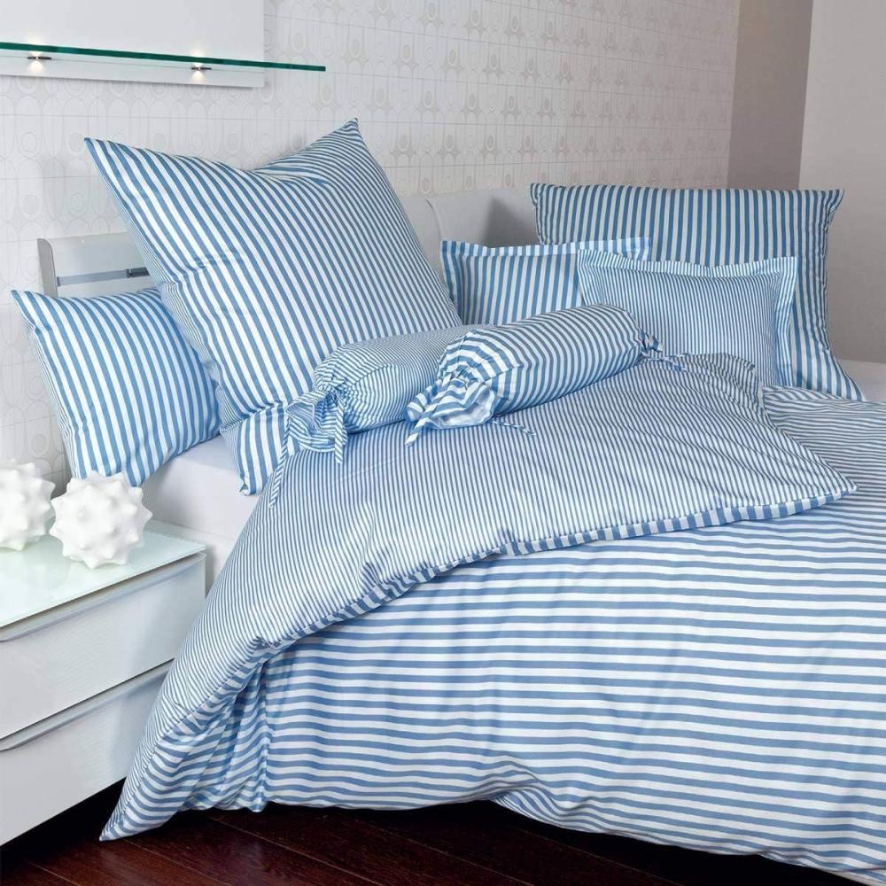 Janine Streifen-Bettwäsche modern classic hellblau | Kissenbezug einzeln 40x60 cm Bild 1