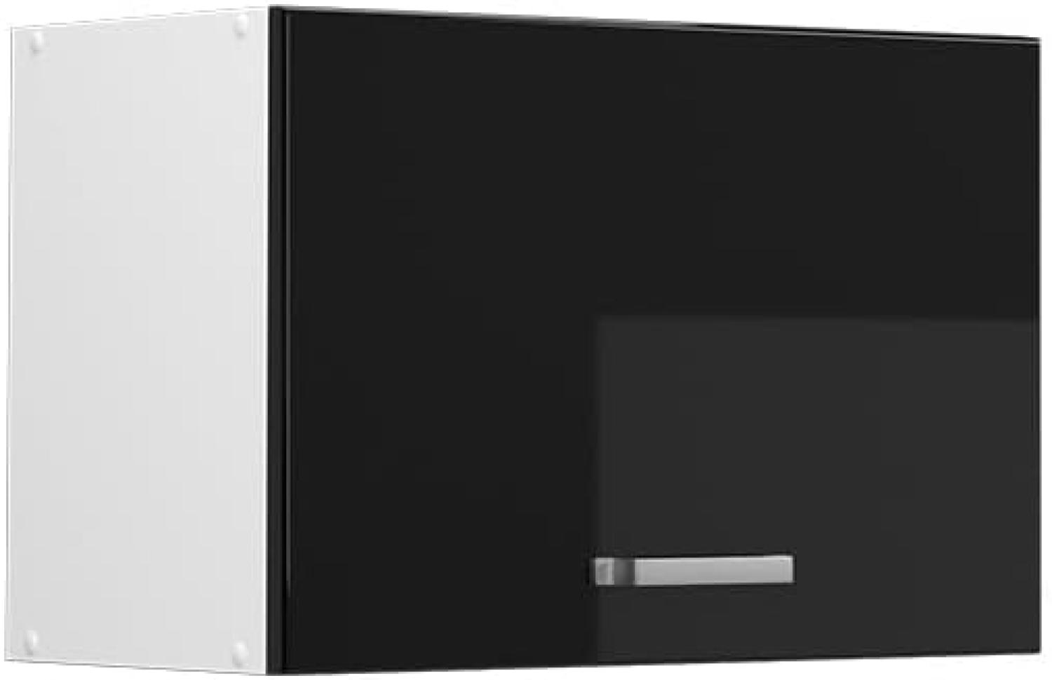 Vicco Hängeschrank R-Line, Schwarz Hochglanz/Weiß, 60 cm Flach Bild 1