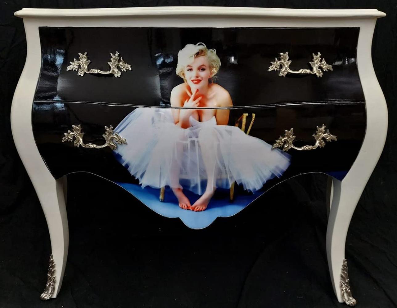 Casa Padrino Barock Kommode Marilyn Monroe mit 2 Schubladen - Handgefertigte Massivholz Kommode im Barockstil - Schlafzimmer Möbel im Barockstil - Barock Möbel - Barock Einrichtung Bild 1