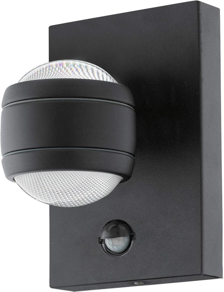 Eglo 96021 LED Outdoor Wandleuchte SESIMBA 1 Up & Downlight schwarz klar L:13cm H:19,5cm T:14cm Sensor IP44 Bild 1