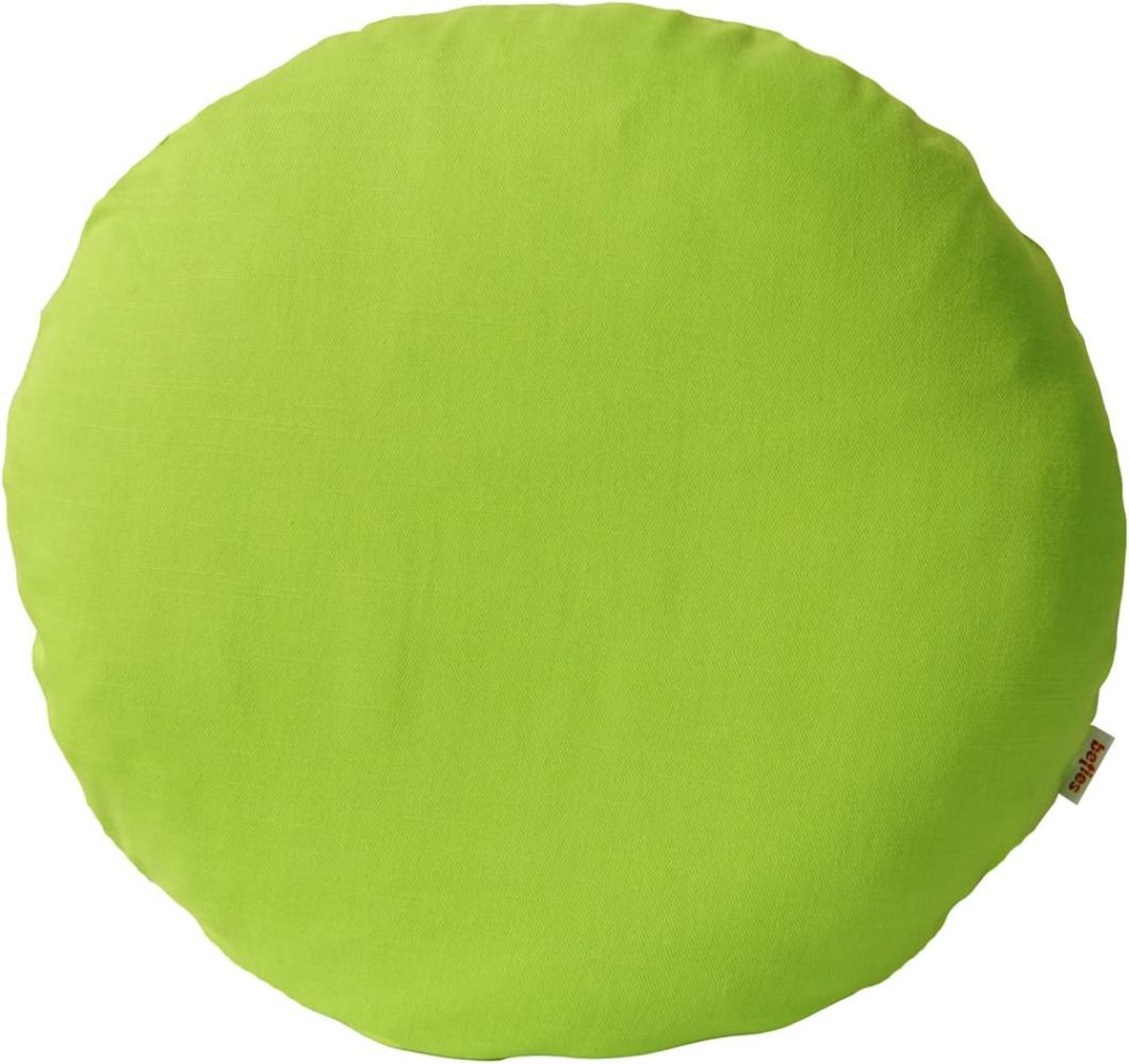 Kissenhülle rund ca. 50 cm Ø 100% Baumwolle apfelgrün beties "Farbenspiel" Bild 1