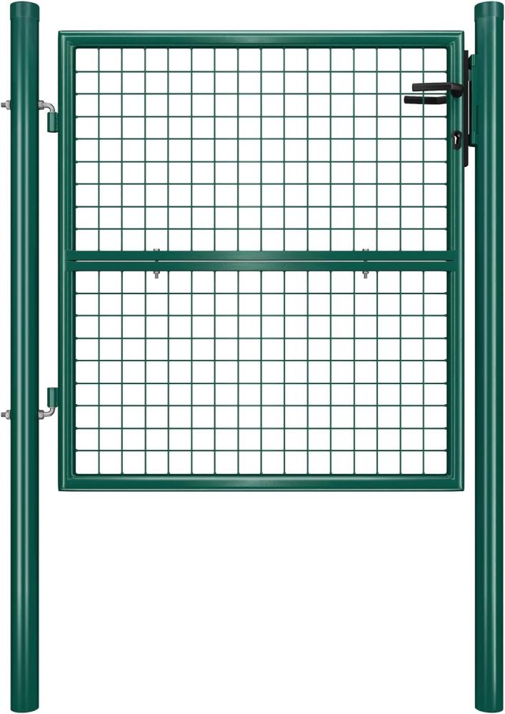 SONGMICS Gartentor, abschließbar, grün, 106 x 90 cm (Gitterplatte mit seitlichen Pfosten) Bild 1
