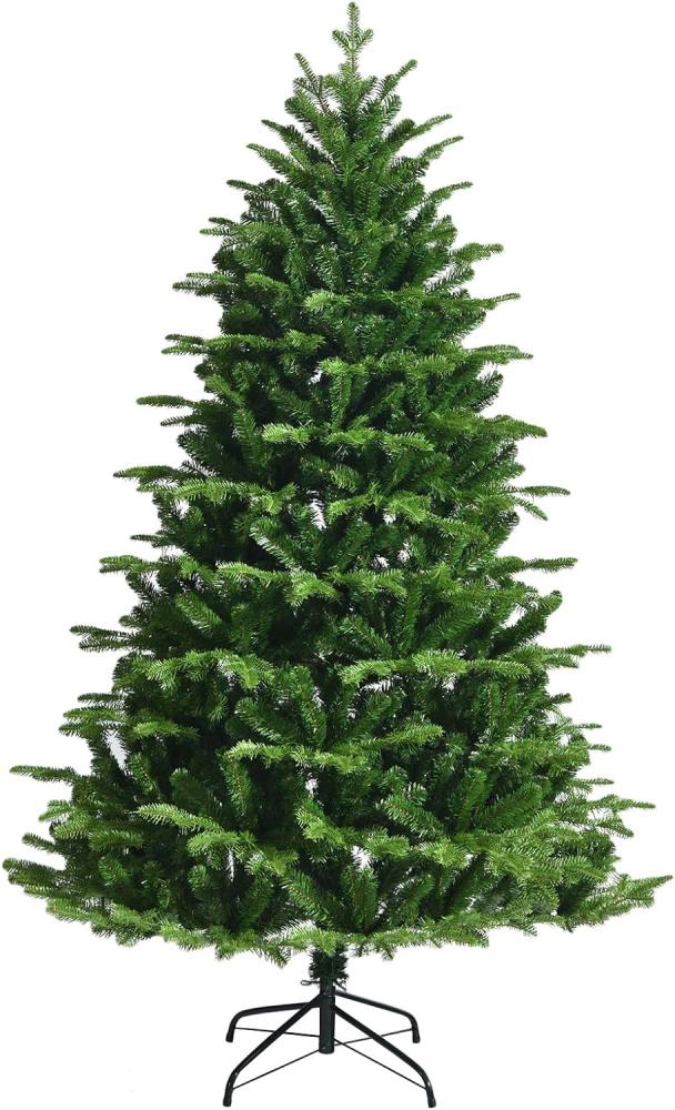 COSTWAY 180cm Künstlicher Weihnachtsbaum mit 1808 PE & PVC Zweigen, Christbaum mit Klappsystem und Metallständer, Tannenbaum Kunstbaum Weihnachten grün Bild 1