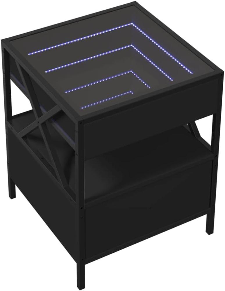 Couchtisch mit Infinity-LED Schwarz 40x40x51 cm 847717 Bild 1