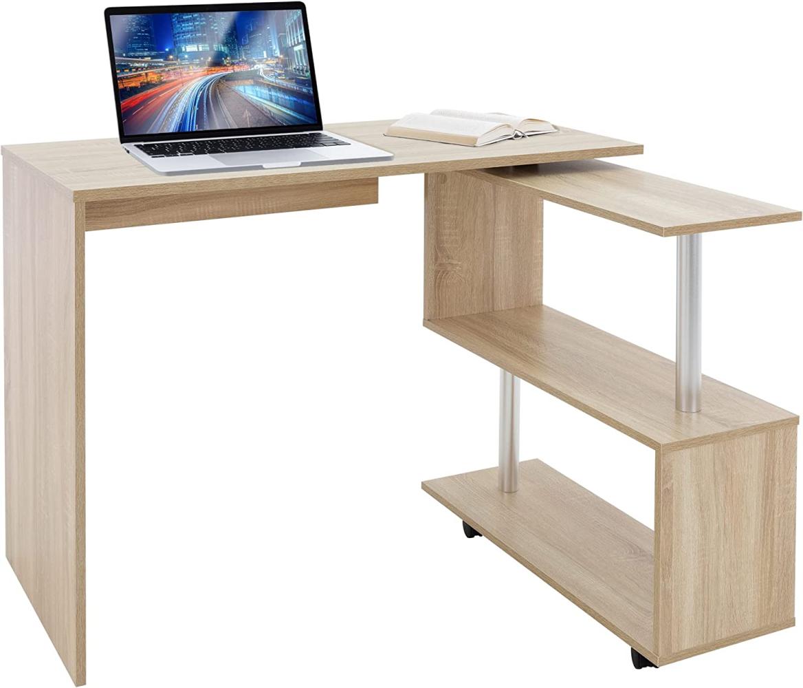 Schreibtisch mit vier Rädern 150x88x75 cm Sonoma-Eiche aus MDF ML-Design Bild 1