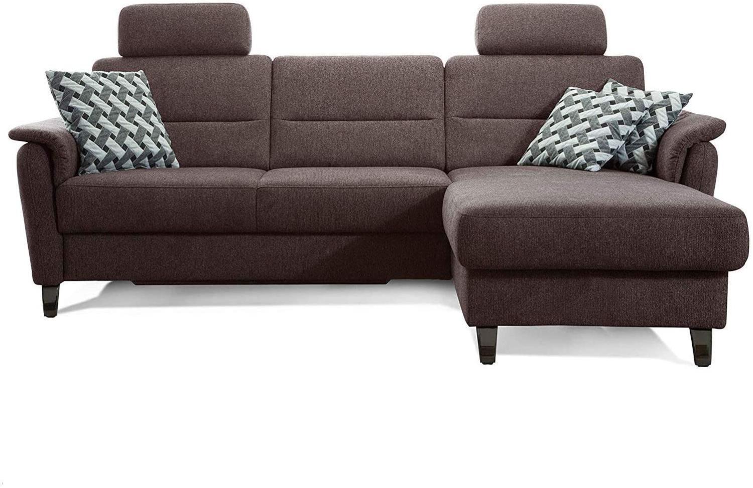Cavadore Schlafsofa Palera mit Federkern / L-Form Sofa mit Bettfunktion / 244 x 89 x 164 / Stoff Braun Bild 1