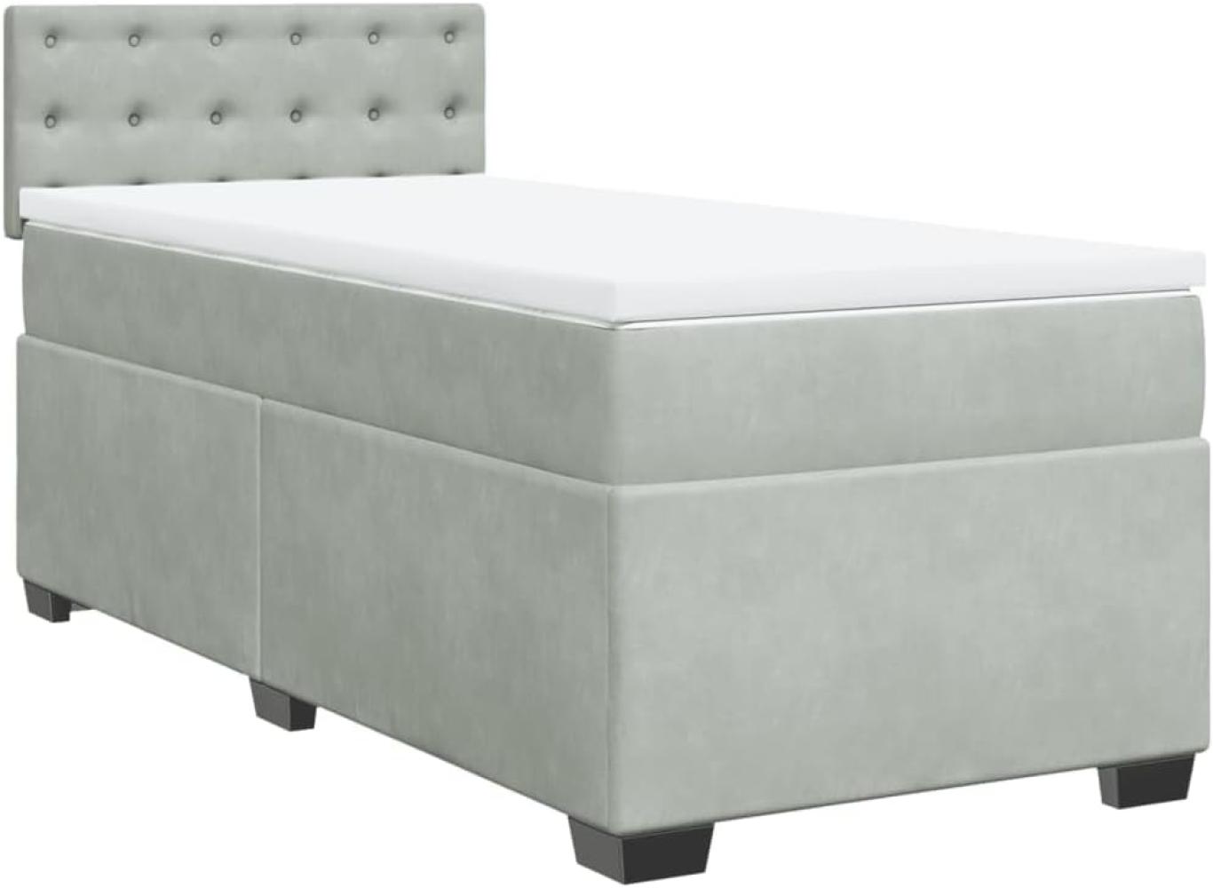 Boxspringbett mit Matratze Hellgrau 90x190 cm Samt 3286186 Bild 1