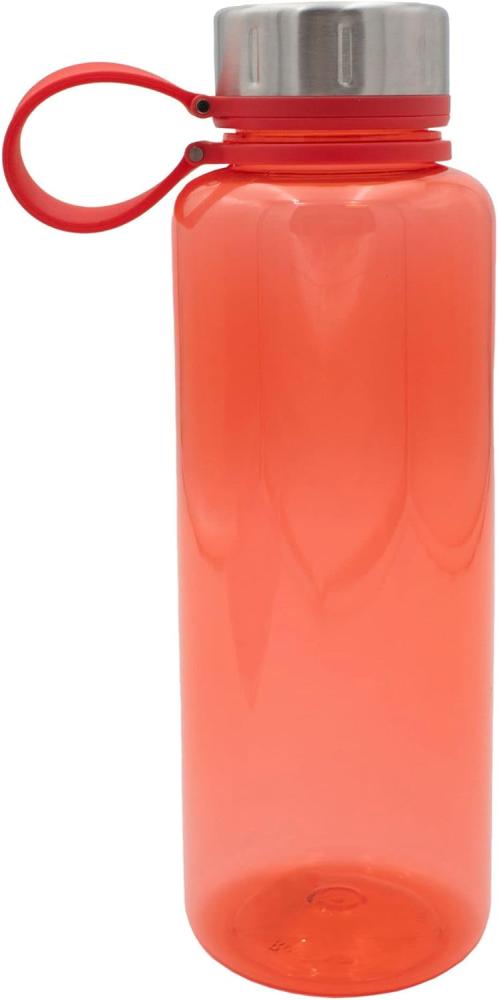 Steuber Trinkflasche Steel-Top 1000ml Kunststoff-Trinkflasche mit Edelstahldeckel, rot Bild 1
