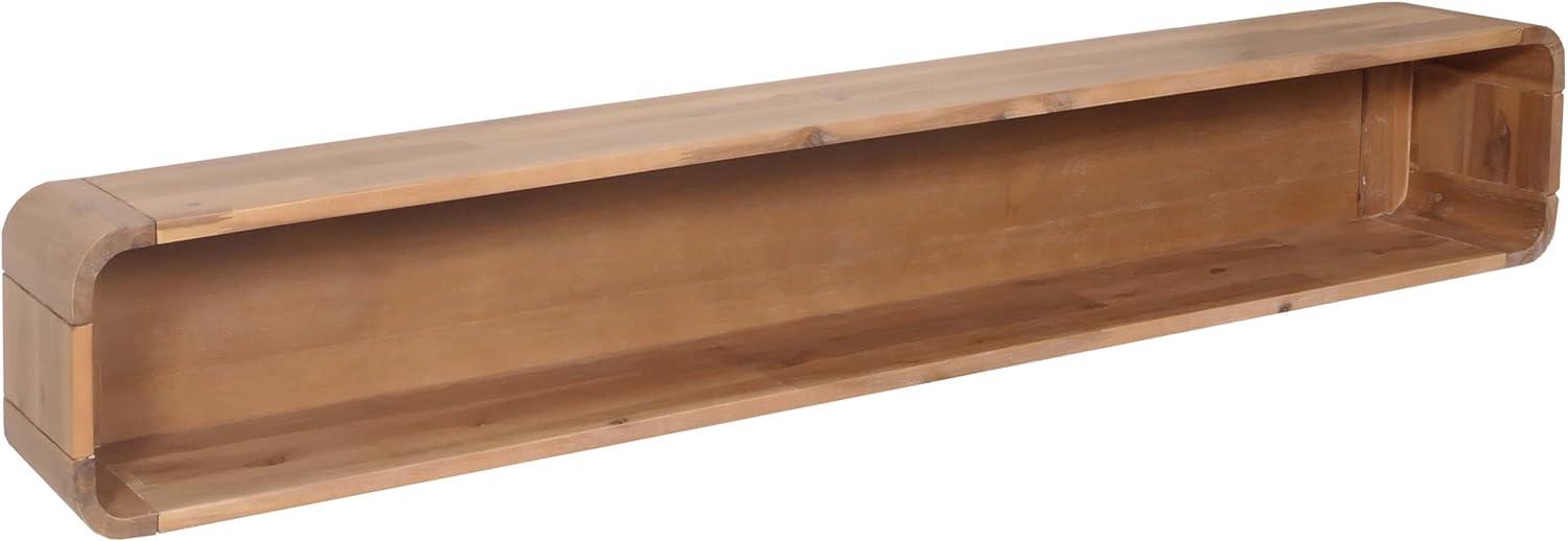 Wandregal HWC-M47, Hängeregal Schweberegal Regal, Fach, Akazie Massiv-Holz gebeizt 160cm 9kg Bild 1
