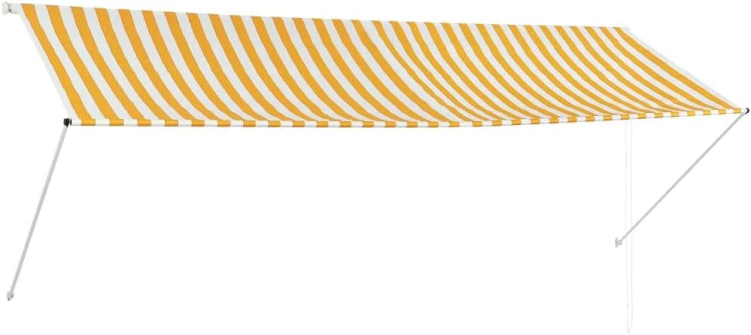 Einziehbare Markise Gelb und Weiß 350 x 150 cm Bild 1
