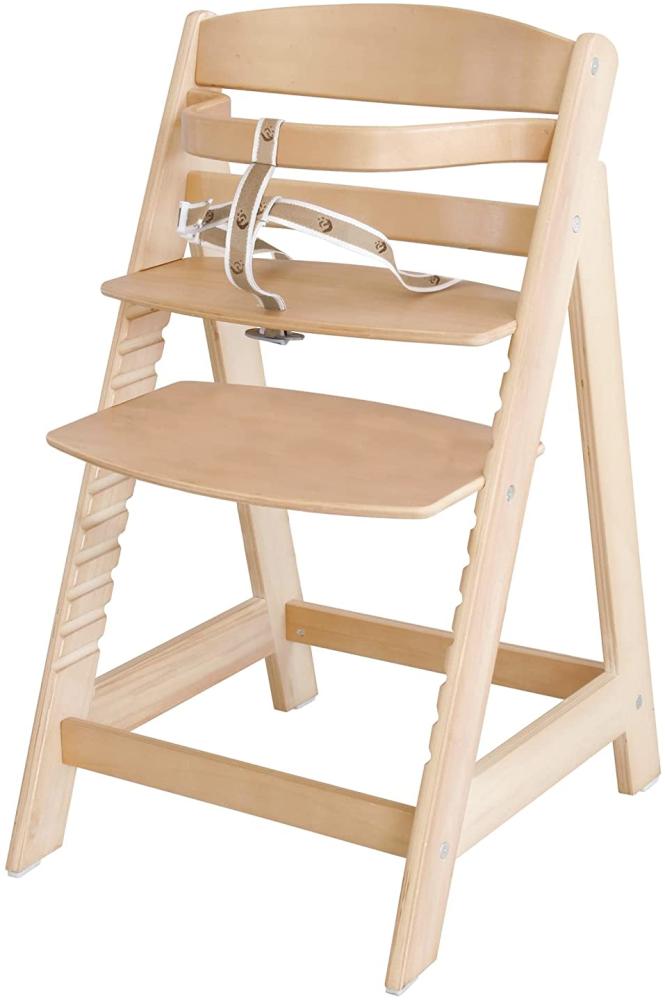 Roba 'Sit Up III' Treppenhochstuhl, natur, höhenverstellbar, mit Sicherheitsbügel und Gurtsystem, bis 50 kg belastbar Bild 1