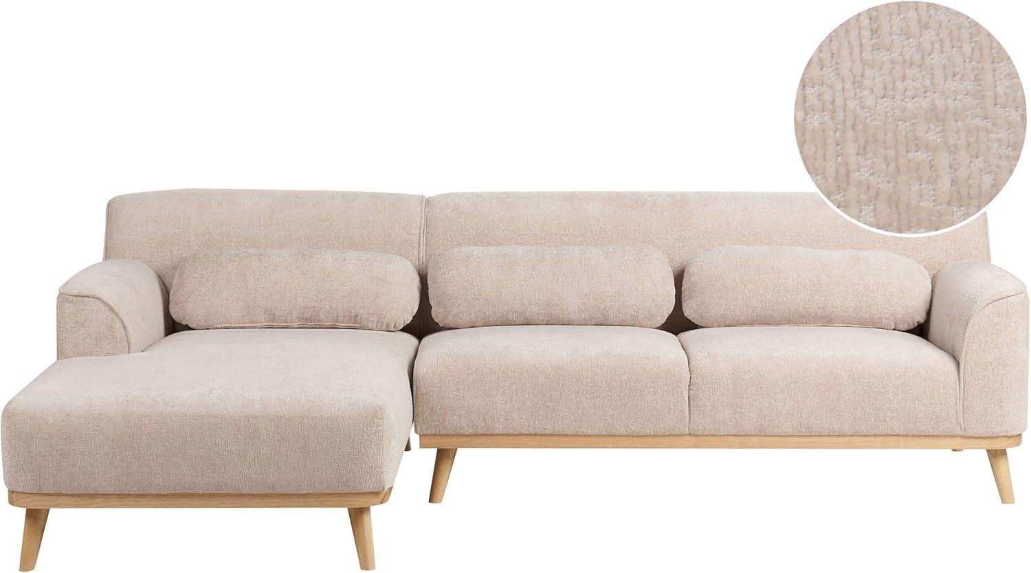 3-Sitzer Ecksofa beige rechtsseitig SIMOS Bild 1