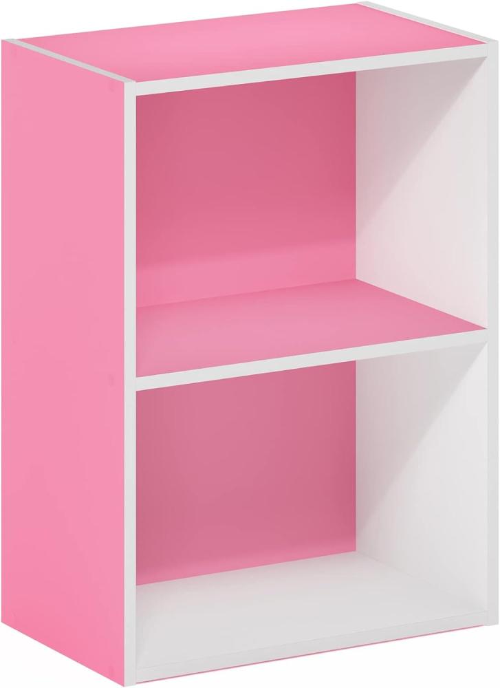 Furinno Luder Bücherregal 2-stöckig Rosa Weiß Bild 1