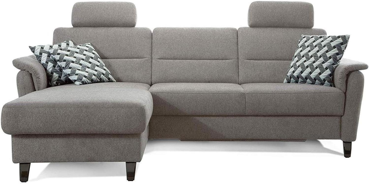 Cavadore Schlafsofa Palera mit Federkern / L-Form Sofa mit Schlaffunktion / 244 x 89 x 164 / Stoff Hellgrau Bild 1